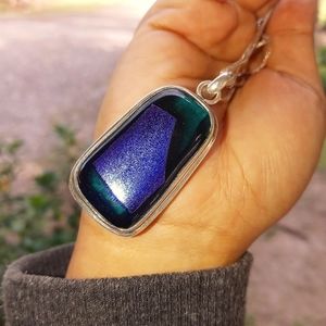 Vintage Sterling Silver Abstract Pendant Necklace